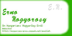 erno mogyorosy business card
