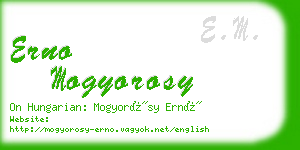erno mogyorosy business card
